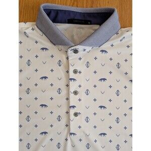 Greyson Men's Size XL White Artic Stalking GOAT Golf Polo Shirt Wolf Whirlwind
